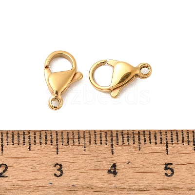 Ion Plating(IP) 304 Stainless Steel Lobster Claw Clasps Hand Polished X-STAS-AB12-G-01-1