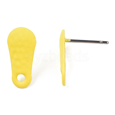 Spray Painted Iron Stud Earring Findings IFIN-N008-014D-1