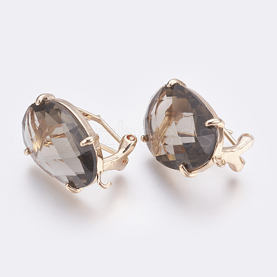 Faceted Glass Stud Earring Findings GLAA-F084-D08-1