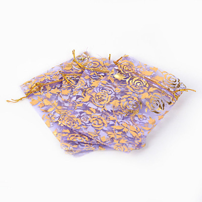 Rose Printed Organza Bags OP-R021-10x15-05-1