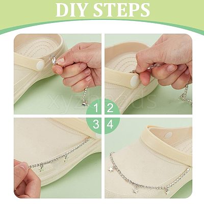 4Pcs 2 Styles Alloy Shoe Decoration Chain AJEW-FG0003-81A-1