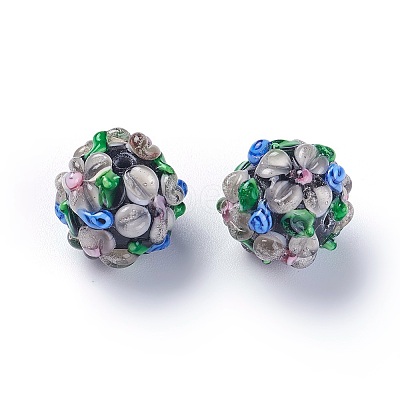 Handmade Bumpy Lampwork Beads LAMP-E021-07N-1