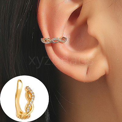 Brass Rhinestone Cuff Earrings WGCA6F2-16-1