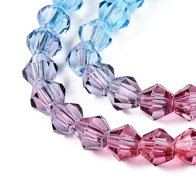 Gradient Color Baking Paint Glass Bead Strands LS-DGLA-A039-T4mm-A017-1