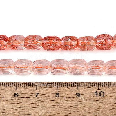 Transparent Crackle Glass Beads Strands GLAA-Q108-04A-10-1