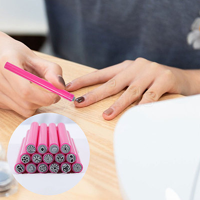 15Pcs 15 Styles Plastic Nail Art Seal Stamps Pens Set TOOL-WH0165-08-1