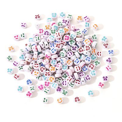White Opaque Acrylic Beads MACR-YW0001-20-1