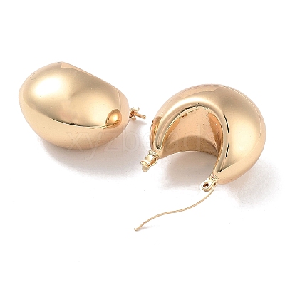 Brass Thick Hoop Earrings for Women EJEW-M239-12G-1