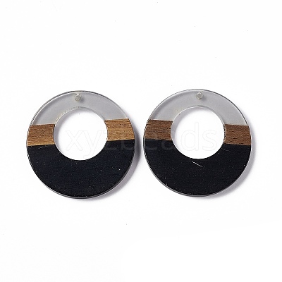Opaque Resin & Walnut Wood Pendants RESI-M027-03H-1