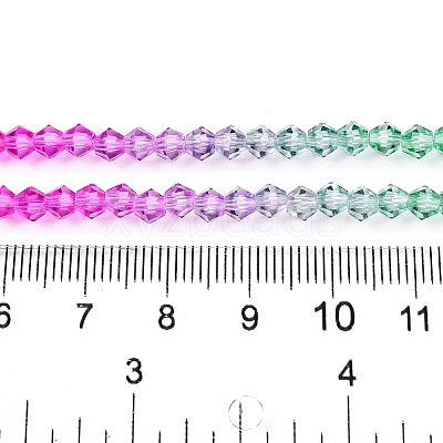 Gradient Color Baking Paint Glass Bead Strands DGLA-A039-T6mm-A010-1