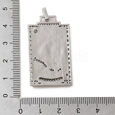 Brass Micro Pave Cubic Zirconia Pendants with Enamel KK-H458-01P-13-1