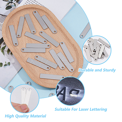 40Pcs 201 Stainless Steel Pendants STAS-DC0016-30A-1