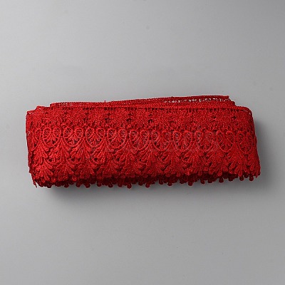 Polyester Flower Lace Ribbon OCOR-WH0078-102C-1