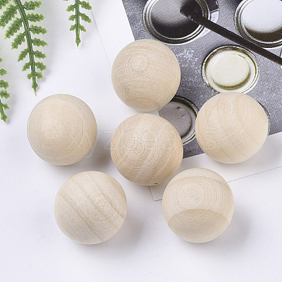 Natural Wooden Round Ball WOOD-T014-30mm-1