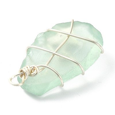 Sea Glass Pendants PALLOY-JF02217-1