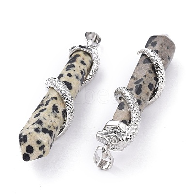 Natural Dalmatian Jasper Big Pointed Pendants G-F696-B08-1