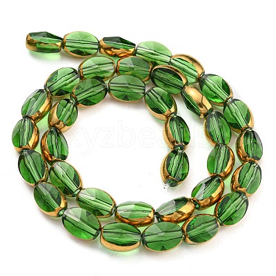 Electroplate Transparent Glass Beads Strands X-EGLA-G037-03A-HP09-1