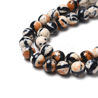 Synthetic Ocean White Jade Bead Strands G-J350-10mm-03-1