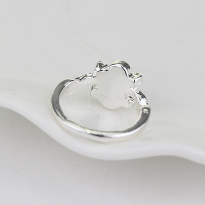 Alloy with Natural Lapis Lazuli Finger Rings FS-WGF3EDB-03-1