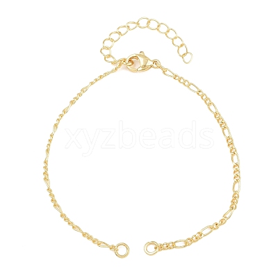 Brass Figaro Chain Bracelet Making KK-CBADBBF-06G-1