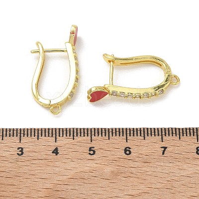 Brass Micro Pave Clear Cubic Zirconia Hoop Earring Findings EJEW-C185-01G-01-1