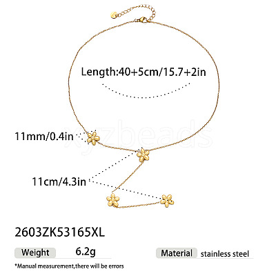 304 Stainless Steel Y Tassel Lariat Necklaces for Women WG3907F-01-1