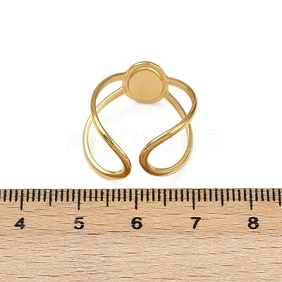 Oval 304 Stainless Steel Enamel Cuff Rings for Women RJEW-G355-03G-1