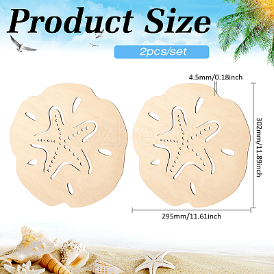 2Pcs Plywood Wall Decoration DIY-BC0017-87-1