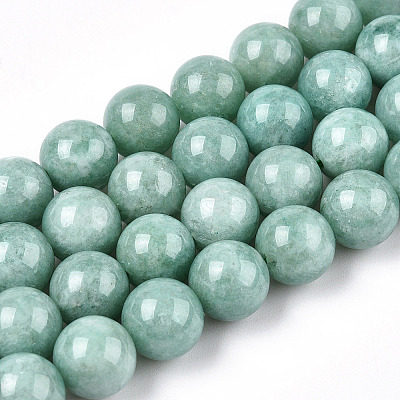 Natural Myanmar Jade/Burmese Jade Beads Strands G-T064-22-10mm-1