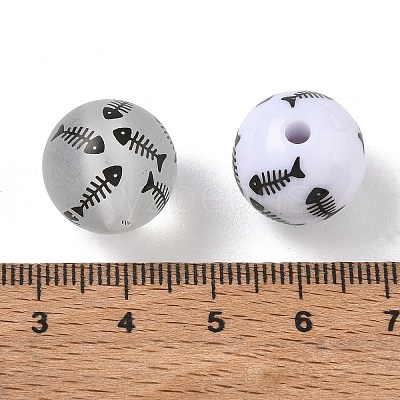 Printed Opaque & Frosted Transparent Acylic Beads AC-CBAE004-05B-1