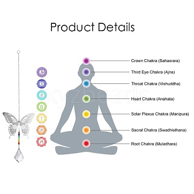 Crystals Chandelier Suncatchers Prisms Chakra Hanging Pendant AJEW-I040-03P-1