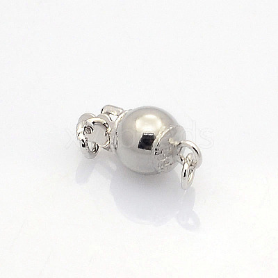925 Sterling Silver Round Box Clasps STER-L018-01-6mm-1