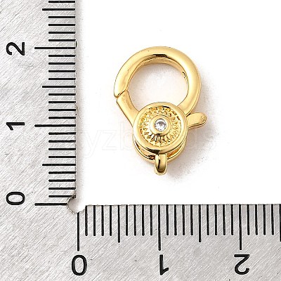 Brass Micro Pave Clear Cubic Zirconia Lobster Claw Clasps KK-A266-24B-G-1