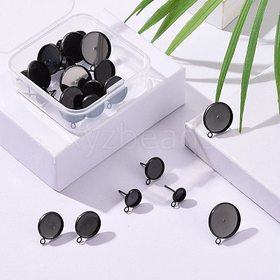 24Pcs 6 Size304 Stainless Steel Stud Earring Settings STAS-ZZ0001-02EB-1