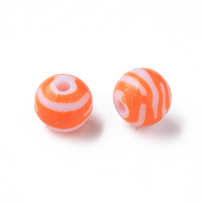 Opaque Striped Acrylic Beads MACR-S373-27A-04-1