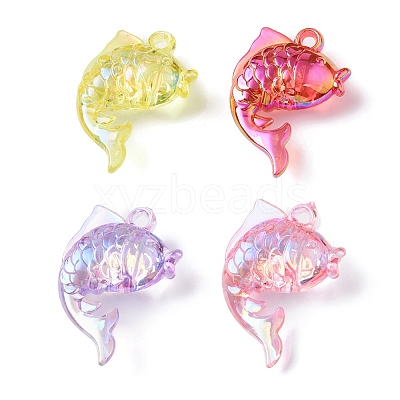 Electroplate Transparent UV Plating Acrylic Pendants OACR-I014-24-1