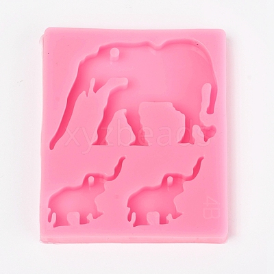 Elephant Silicone Pendant Molds X-AJEW-WH0022-24-1