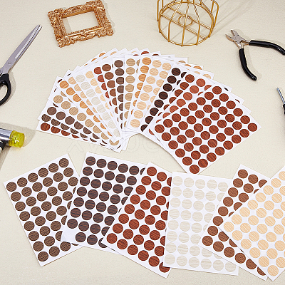 24 Sheets 12 Colors PVC Self-Adhsive Screw Holes Cover Caps Stickers DIY-FH0010-35-1