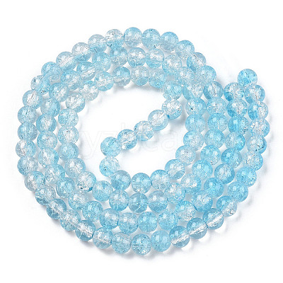 Transparent Crackle Baking Paint Glass Beads Strands DGLA-T003-01C-06-1