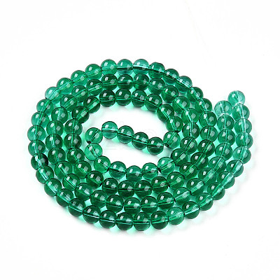 Baking Paint Transparent Glass Beads Strands DGLA-N006-8mm-09-1