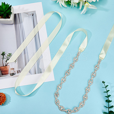 Metal Full Crystal Rhinestone Horse Eye Bridal Waist Belts for Wedding Dress AJEW-WH20080-65A-S-1