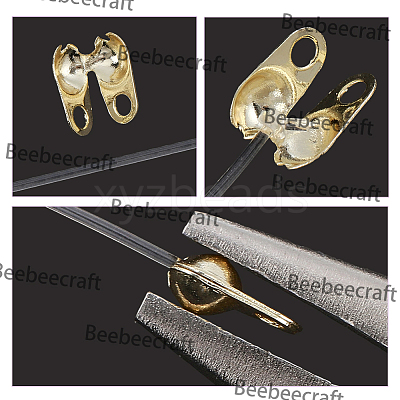 150Pcs Brass Bead Tips KK-BBC0027-85A-1