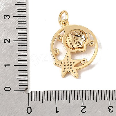 Brass Micro Pave Clear Cubic Zirconia Pendants CU-CBA6344-04G-1