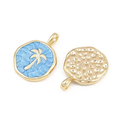 Brass Enamel Pendants KK-B157-15G-01-1