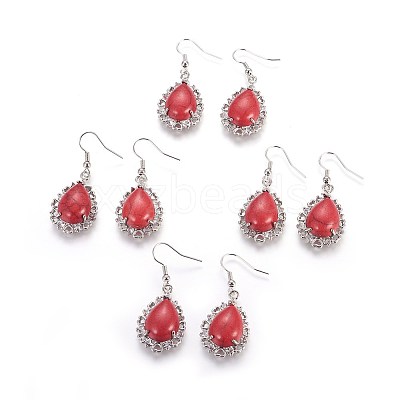 Synthetic Turquoise Dangle Earrings EJEW-XCP0001-23-1