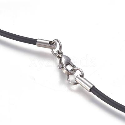 Rubber Cord Necklaces Making MAK-L023-01B-1