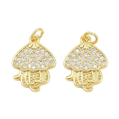 Brass Micro Pave Cubic Zirconia Pendants KK-D005-06B-G-1