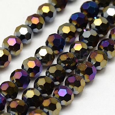 Electroplate Glass Beads Strands X-EGLA-J042-8mm-AB01-1