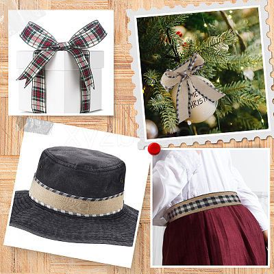 2 Rolls 2 Colors Imitation Burlap Ribbon DIY-CY0001-75-1