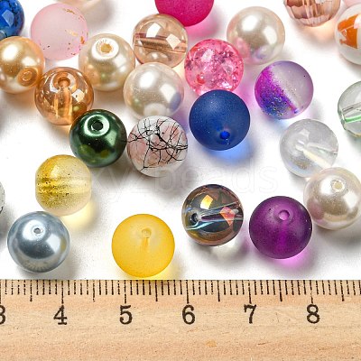 Opaque Spray Painted Glass Beads DGLA-MSMC002-10mm-1